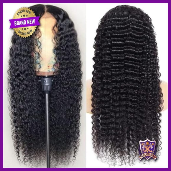 Deep Wave Lace Front Wig Human Hair 180% Density 24 Inch Curly main image 6